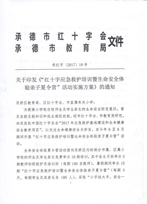 “红十字应急救护培训暨生命安全体验亲子夏令营”相关文件及实施方案(图6)