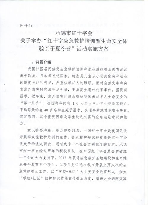 “红十字应急救护培训暨生命安全体验亲子夏令营”相关文件及实施方案(图8)